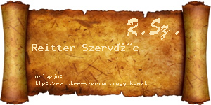 Reitter Szervác névjegykártya